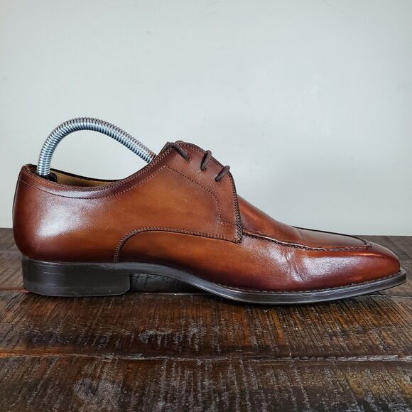 Magnanni Flex Porto Mens Size 7 Leather Plain Toe Derby Lace Up Dress Shoe Brown - Picture 8 of 12